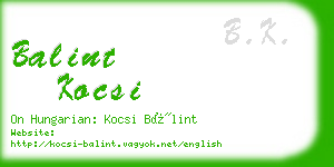 balint kocsi business card